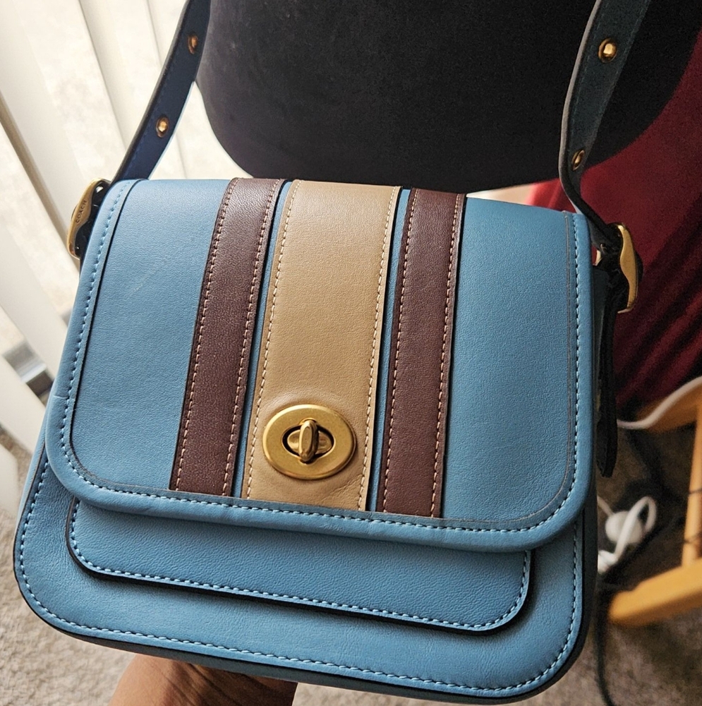 Coach Varsity Stripe Rambler crossbody purse. - Picture 7 of 16